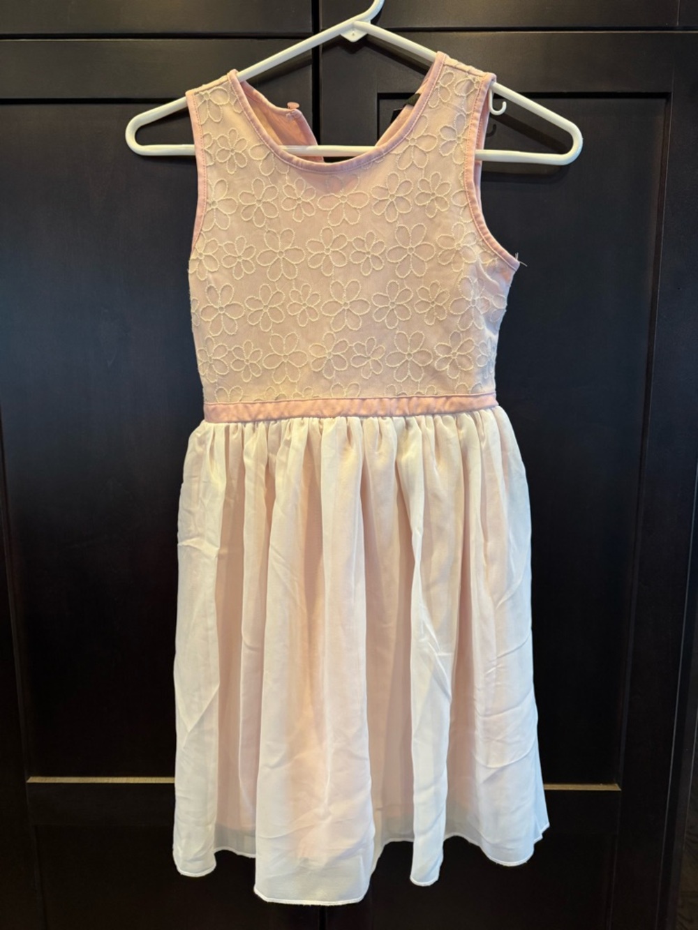 Zunie Light Pink Floral Lace Bodice Party Dress